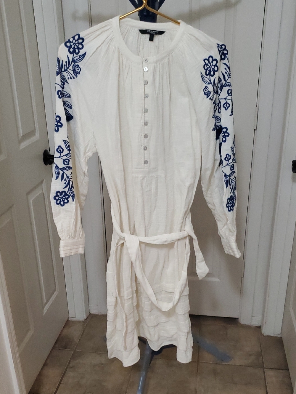 Vero Moda White Textured Button-Front Top